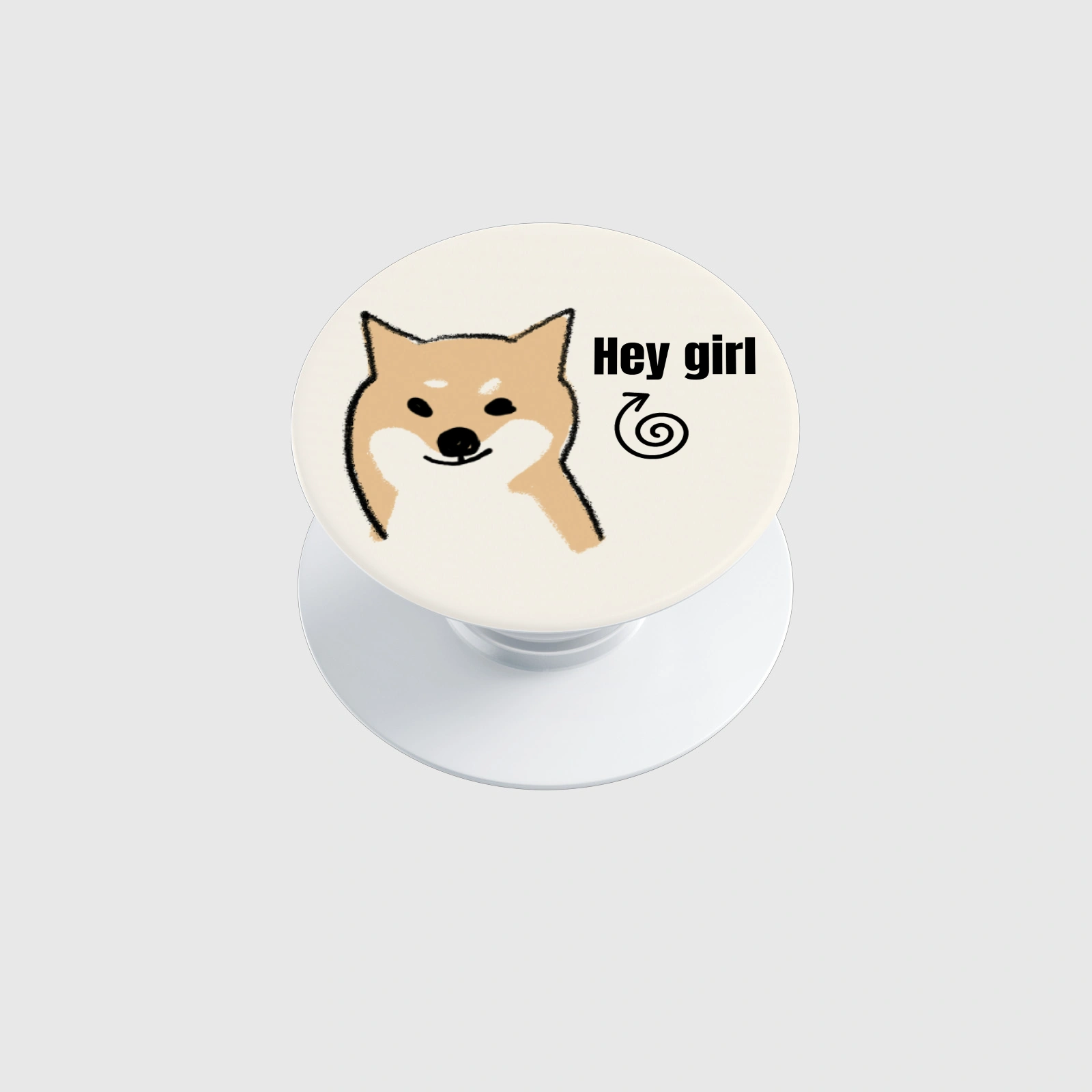 Funny Shiba Inu Hey Girl Phone Grip for Dog Lovers