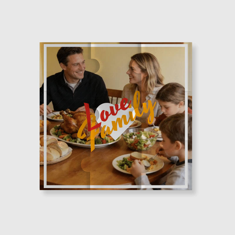 Personalized Family Photo Puzzle Fridge Magnet Gift