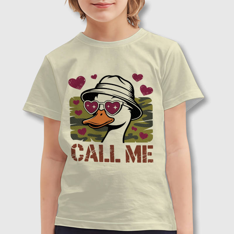 Funny Heart Duck Kids T-Shirt for Valentine's Day Gift