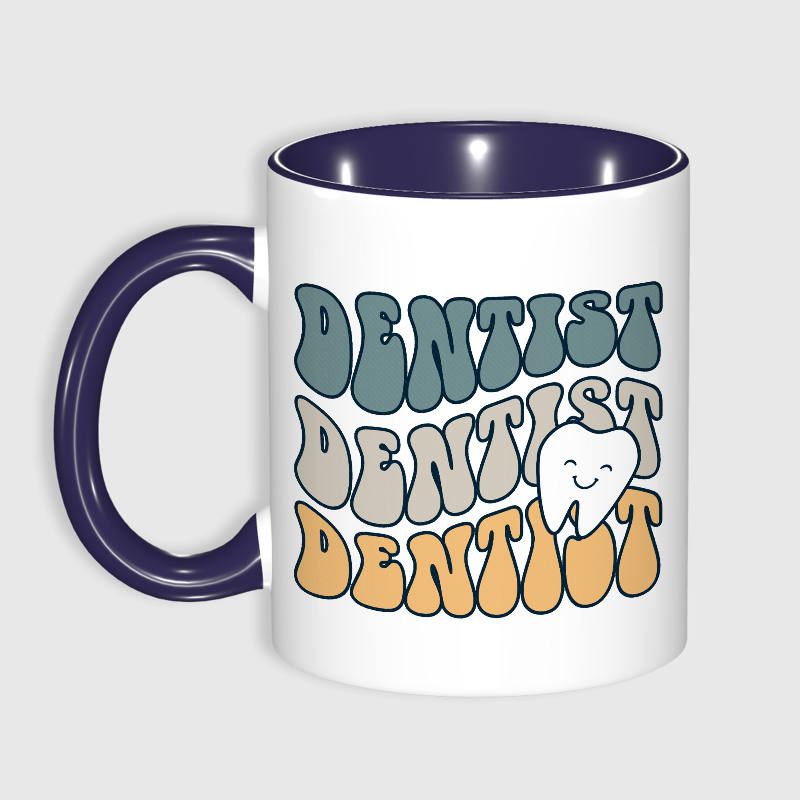 Cute Dentist Themed 11oz Blue Mug for Dentist Daily Use Gift