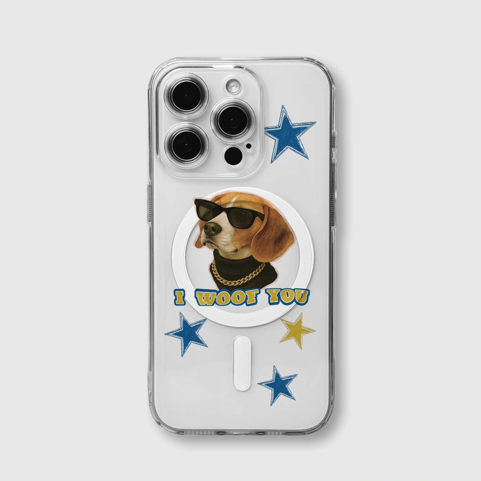 'I Woof You' Dog MagSafe Clear iPhone Case - Pet Lover Gift (Fits 15-17 Pro/Max)