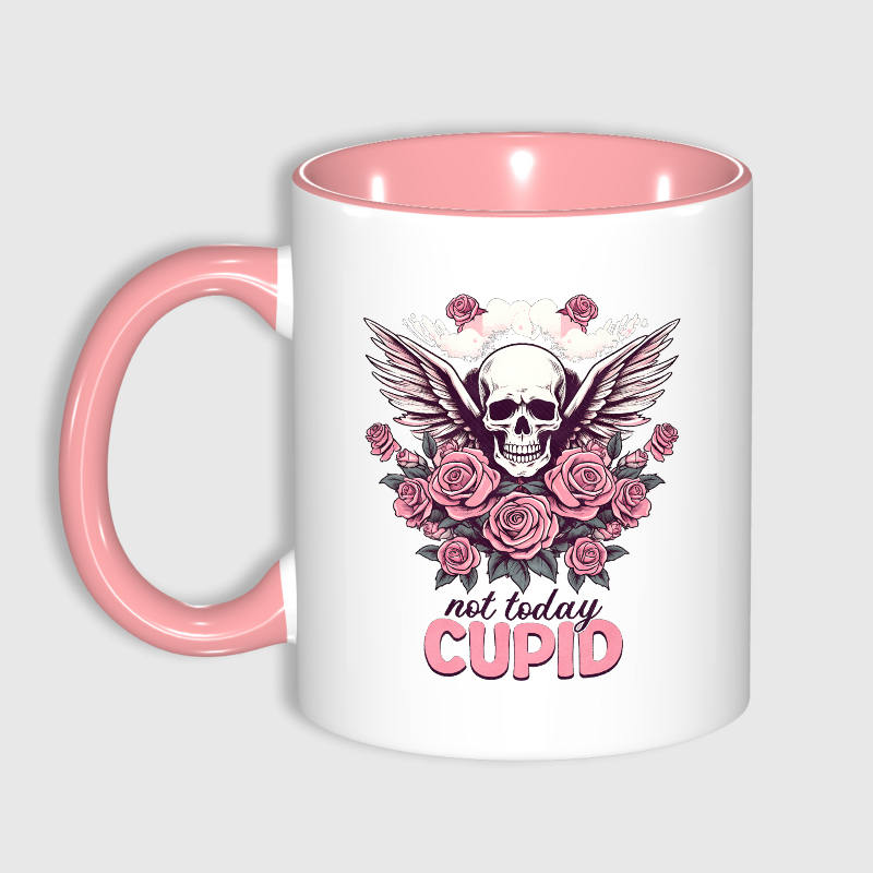 Skull Floral Not Today Cupid Mug for Anti Valentine Gift