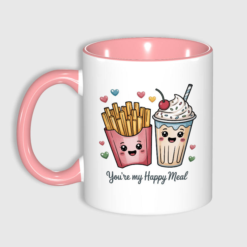 Cute Fast Food Cartoon Mug for Couple Valentine's Day Gift