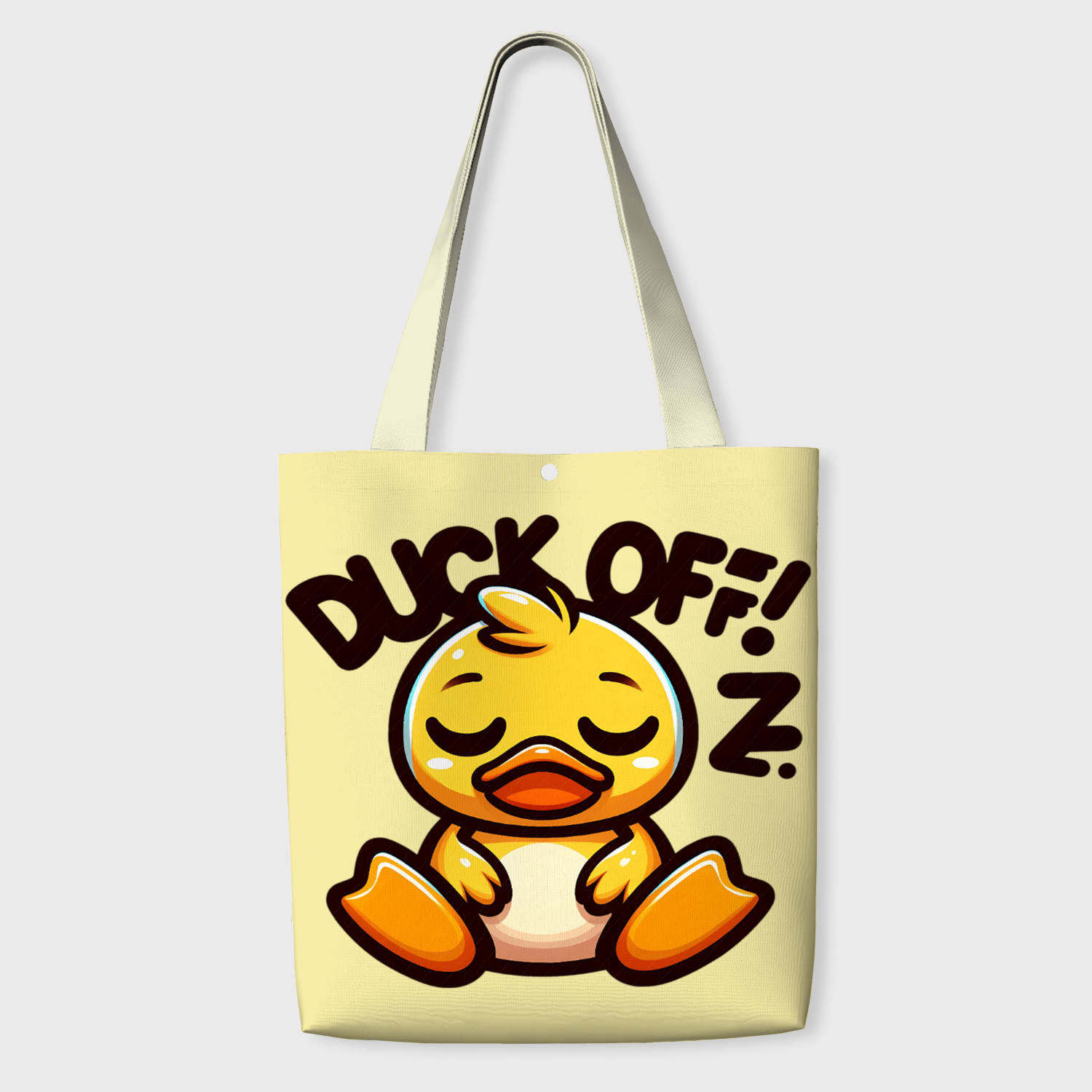Funny Sleeping Duck Pun Tote Bag for Duck Fans Daily Use