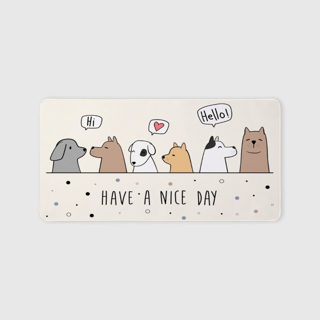 Cute Dog Extended Desk Mouse Pad for Pet Lovers