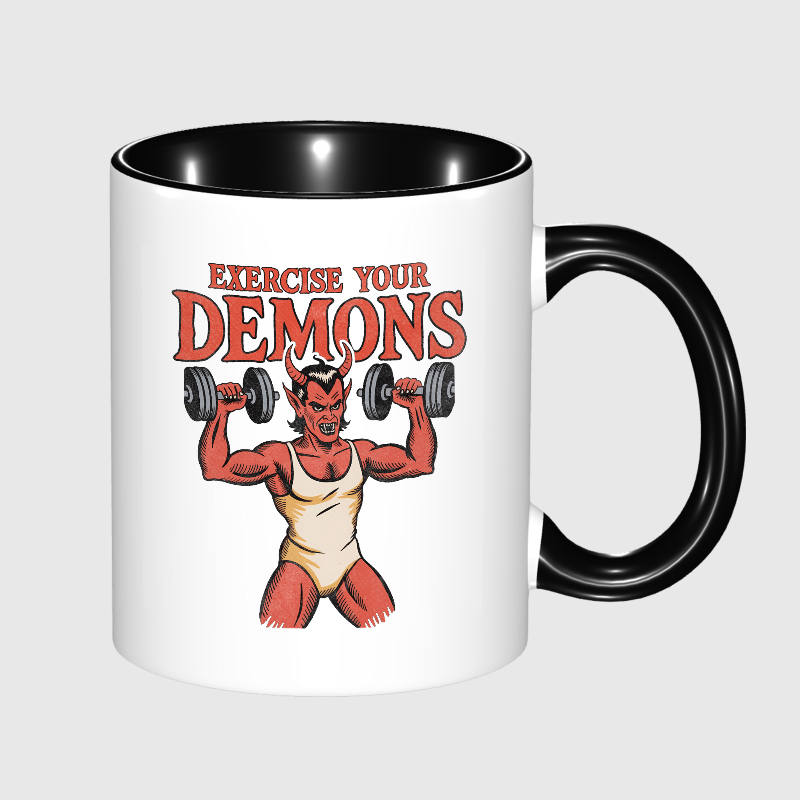 Funny Devil Workout Quote Mug for Gym Lovers Gift