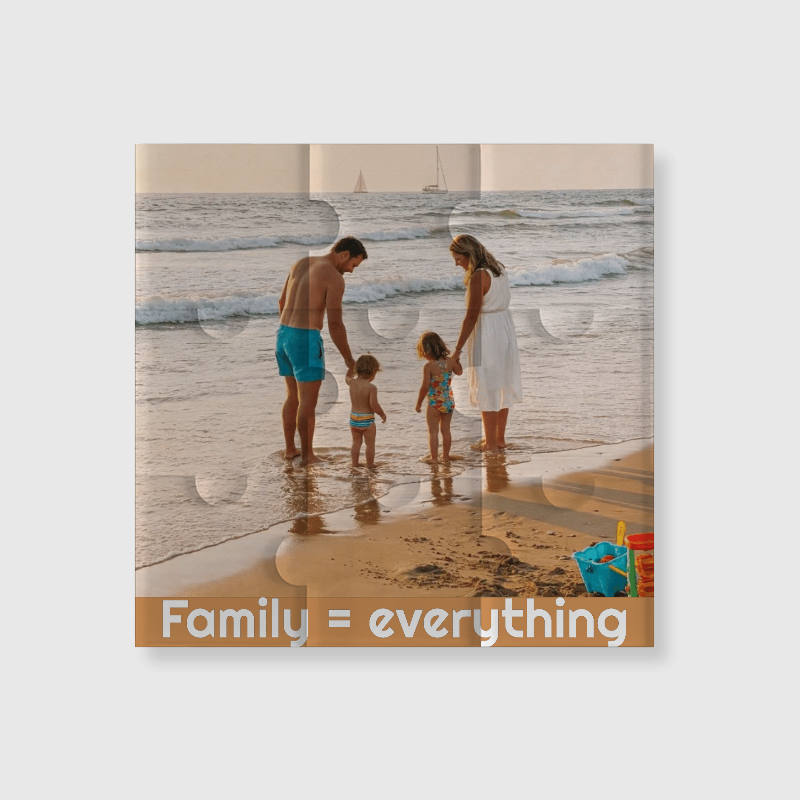 Personalized Family Photo Puzzle Fridge Magnet Gift
