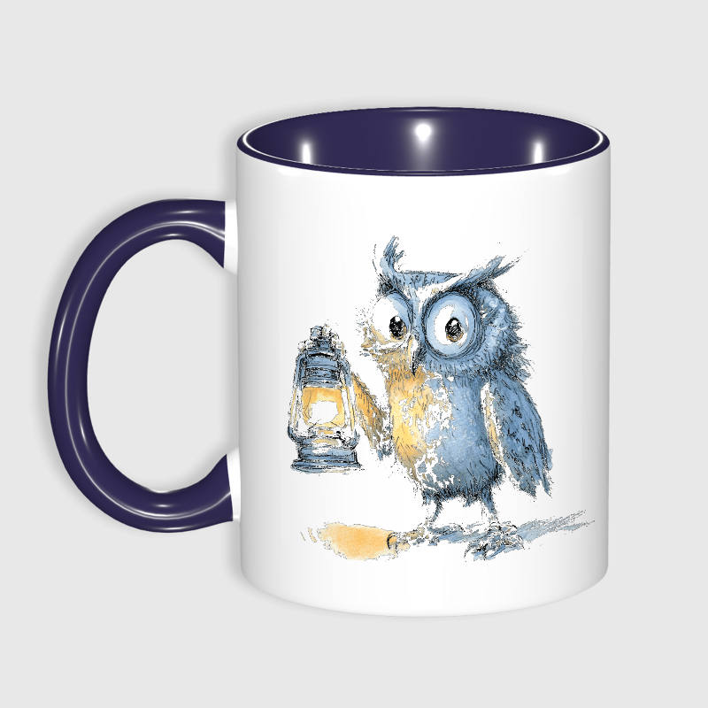 Cute Watercolor Owl Ceramic Mug for Pet Lovers Daily Use