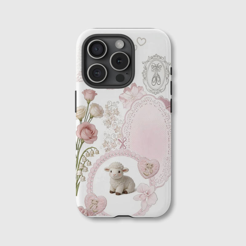 Cute Coquette Lamb Floral Magnetic iPhone Case for Women, Birthday & Holiday Gifting
