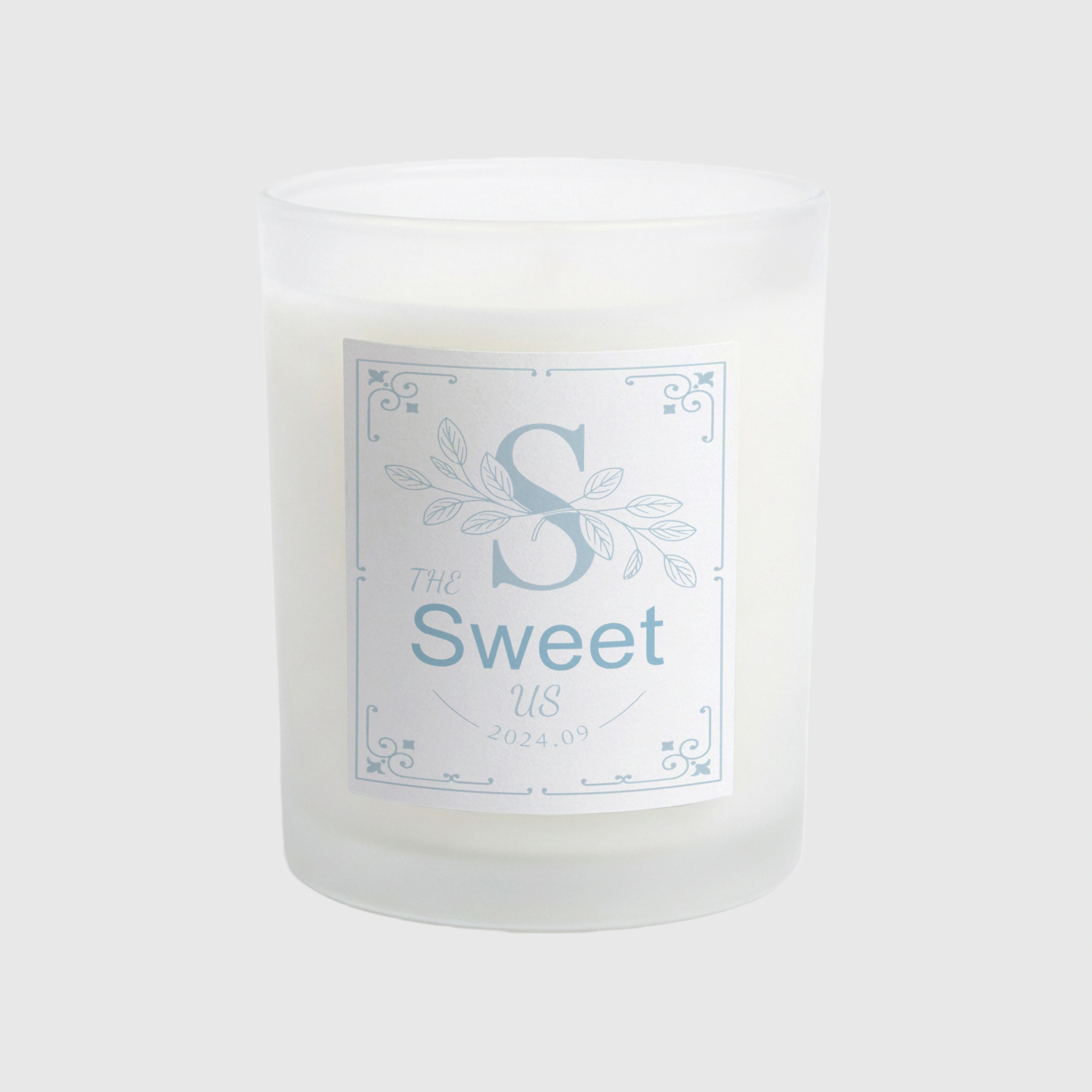 Floral S Monogram Frosted Candle for Romantic Gifts