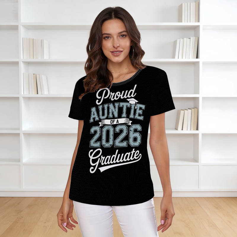 Proud Auntie 2026 Graduate T-Shirt for Aunt Graduation Gift