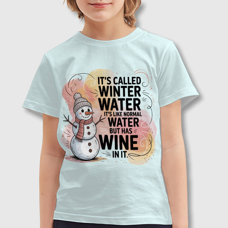 Funny Snowman Wine Quote Kids T-Shirt for Christmas Gift