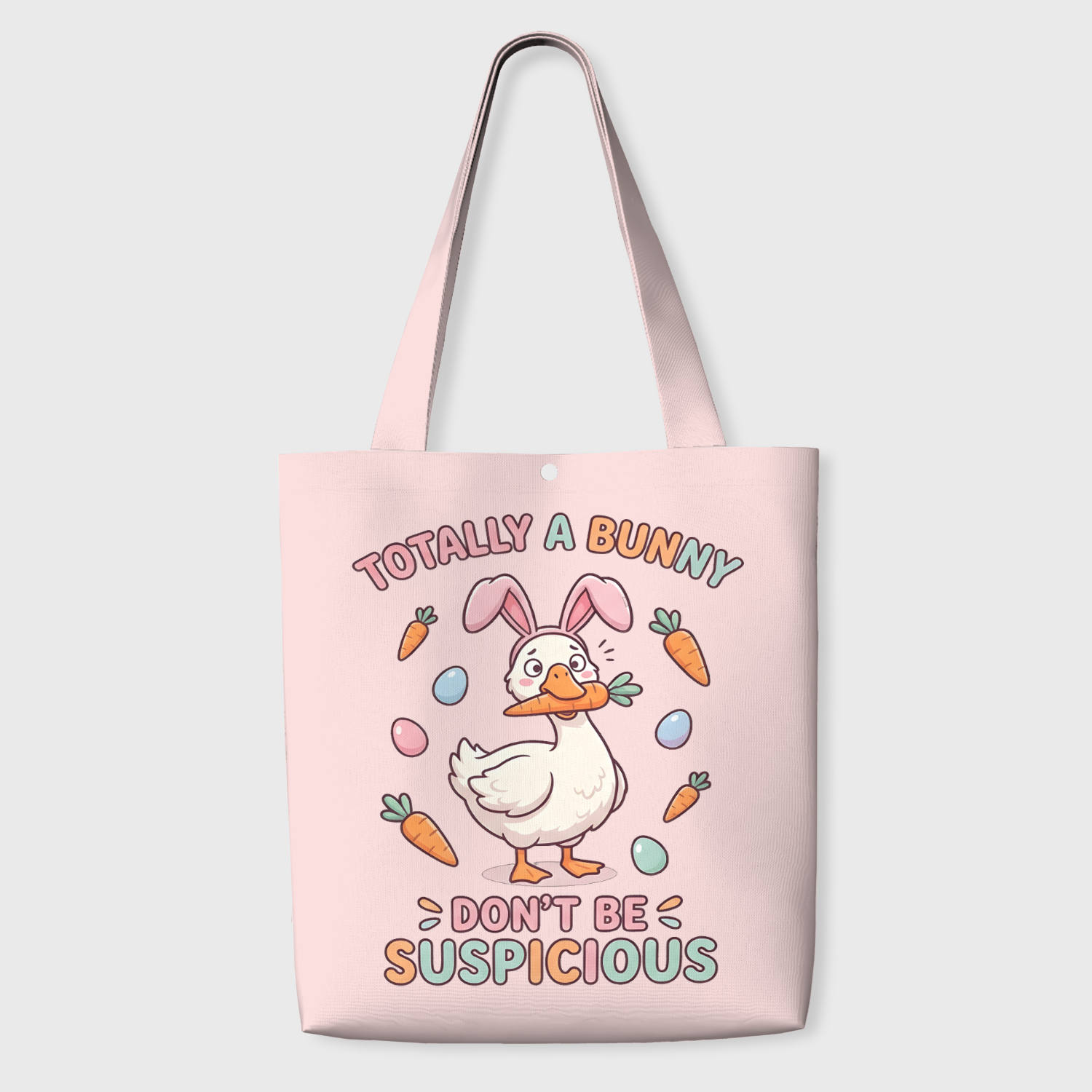 Funny Easter Duck Bunny Tote Bag for Easter Gift Daily Use