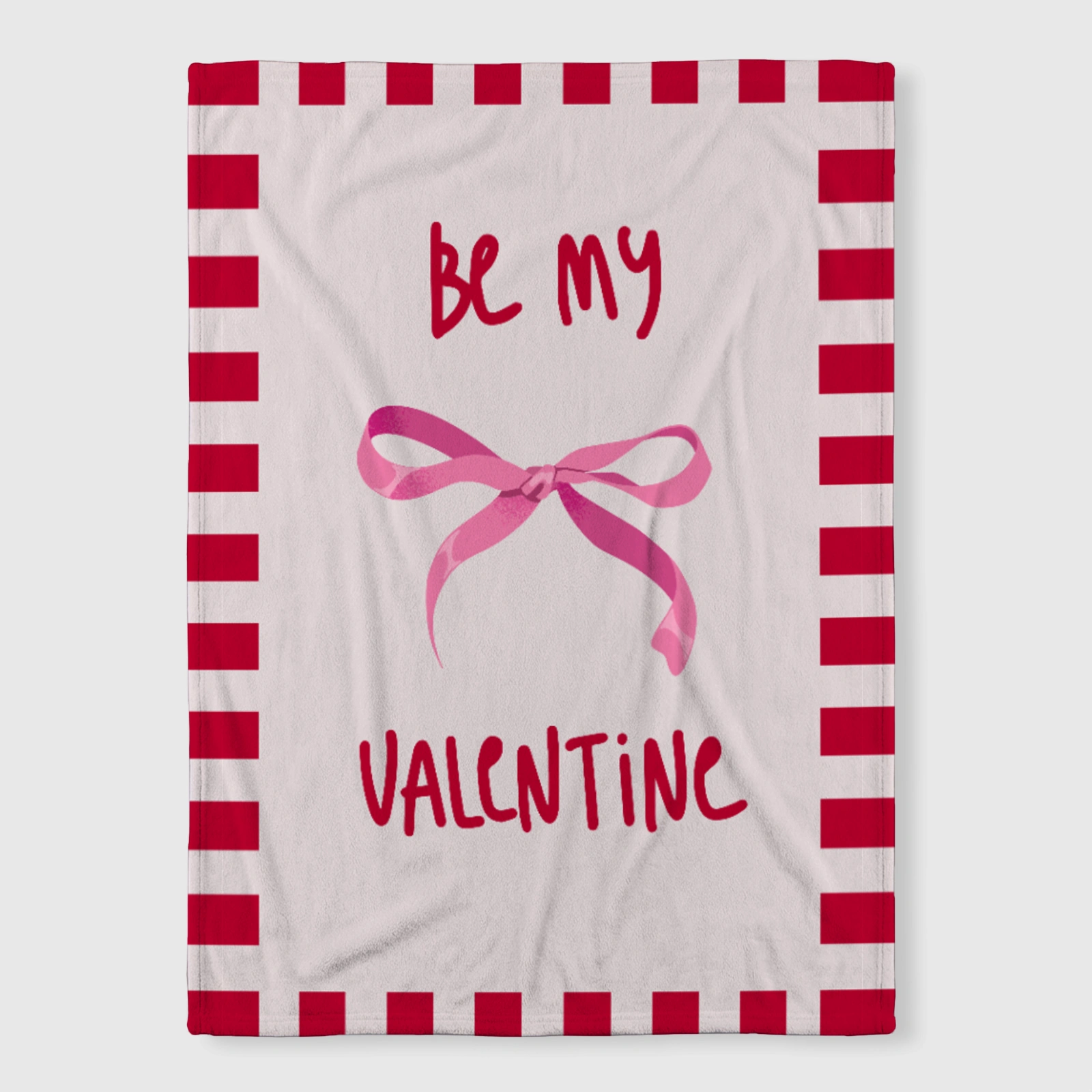 Be My Valentine Bow Fleece Throw Blanket for Valentine Gifts
