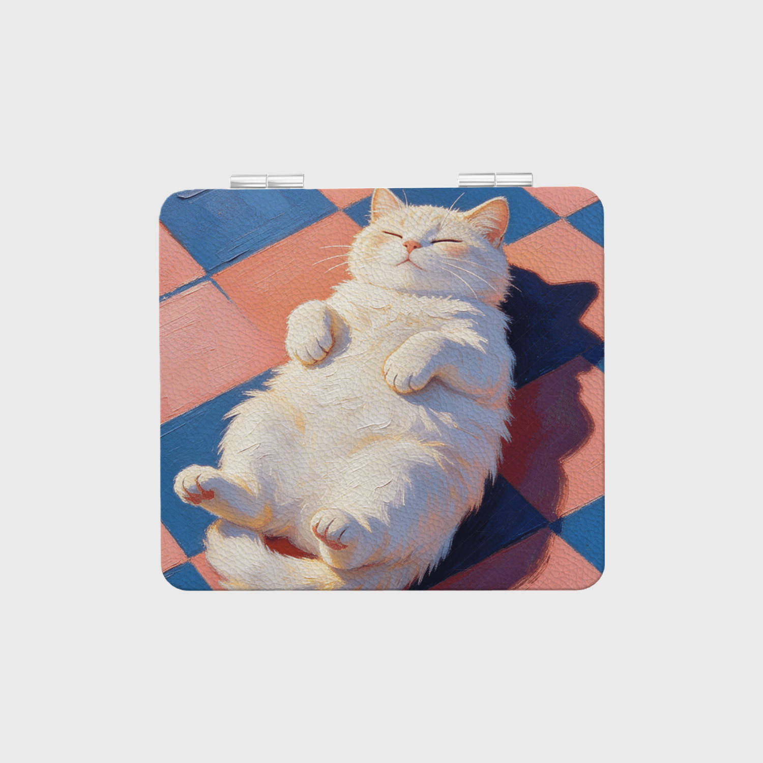 Cute Sleeping Cat Pocket Makeup Mirror for Cat Lovers Gift