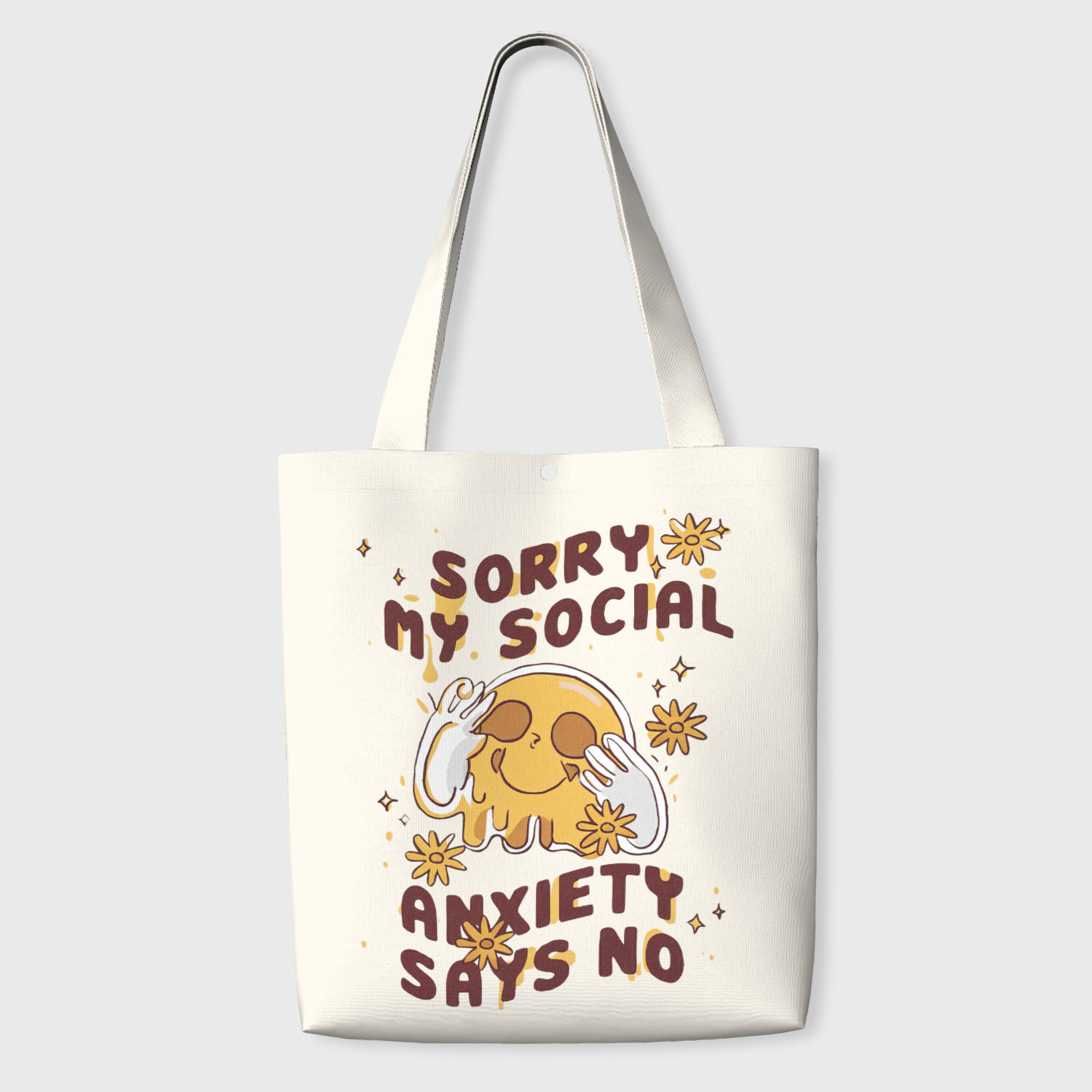 Funny Social Anxiety Quote Tote Bag for Introverts Gifting & Daily Use