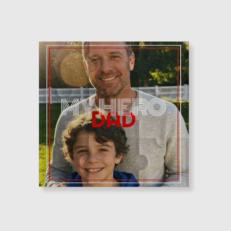 Custom Photo Puzzle Fridge Magnet for Dad Father's Day Gift