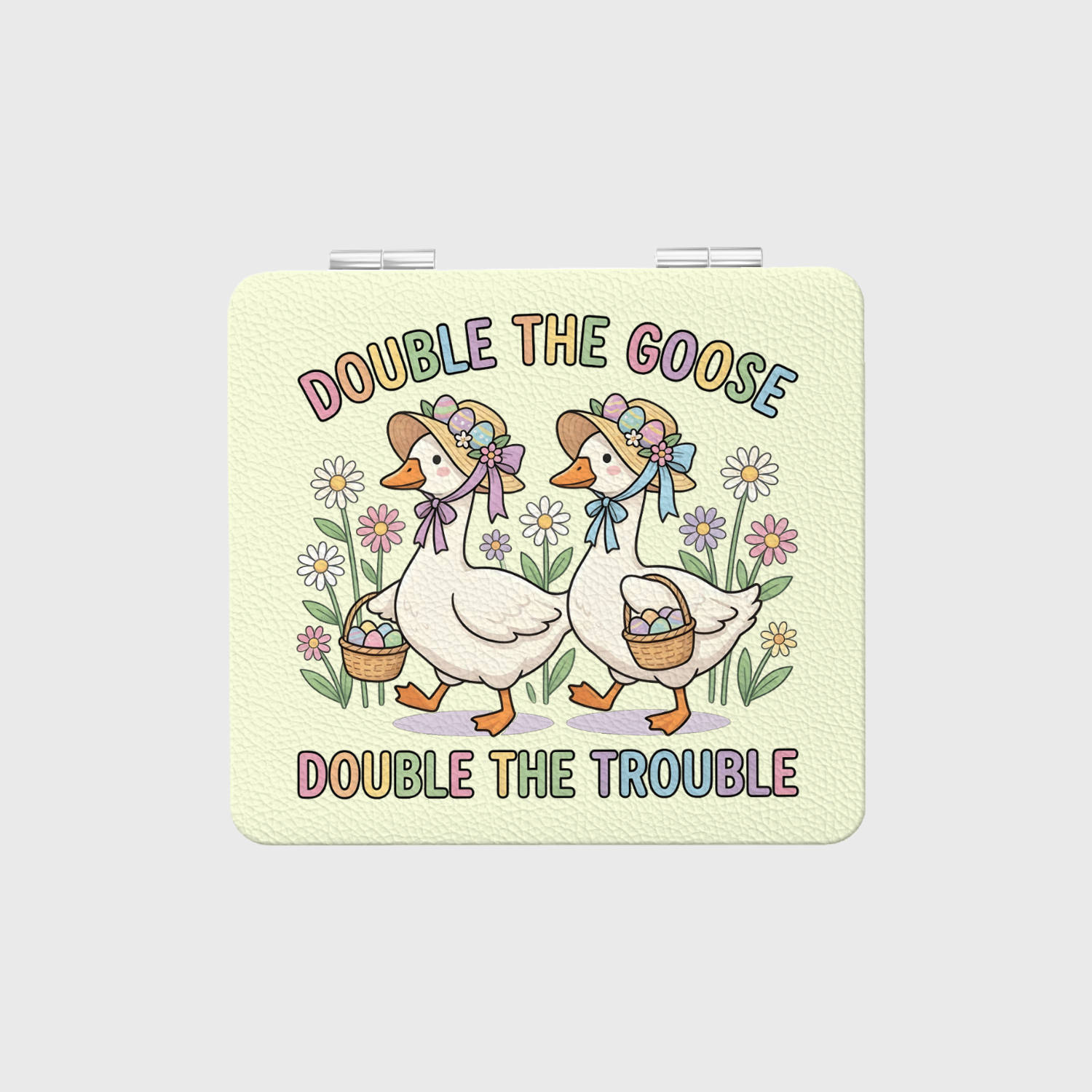 Funny Easter Goose Pocket Makeup Mirror for Friend Gift