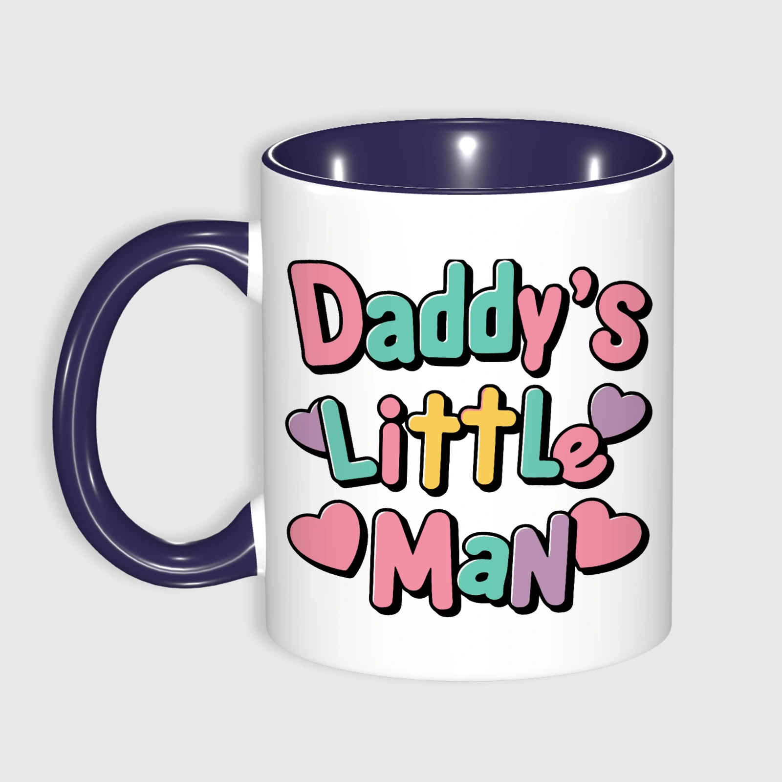 Daddy's Little Man Navy Accent Mug for Dads Father's Day Gift