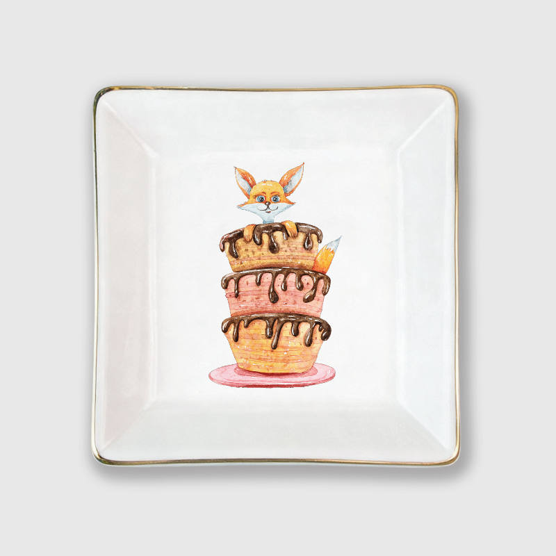 Cute Fox Ceramic Trinket Dish for Fox Lovers Gift