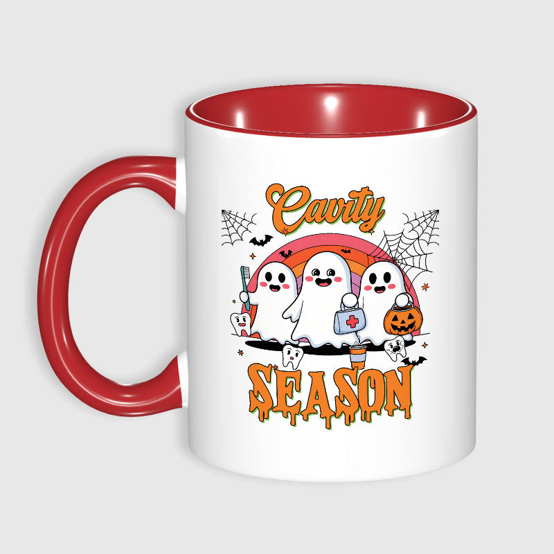 Cavity Season Ghost 11oz Mug for Dentists Halloween Gift