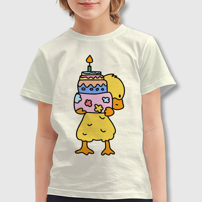 Cute Birthday Duck Kids T-Shirt for Boys Girls Gift