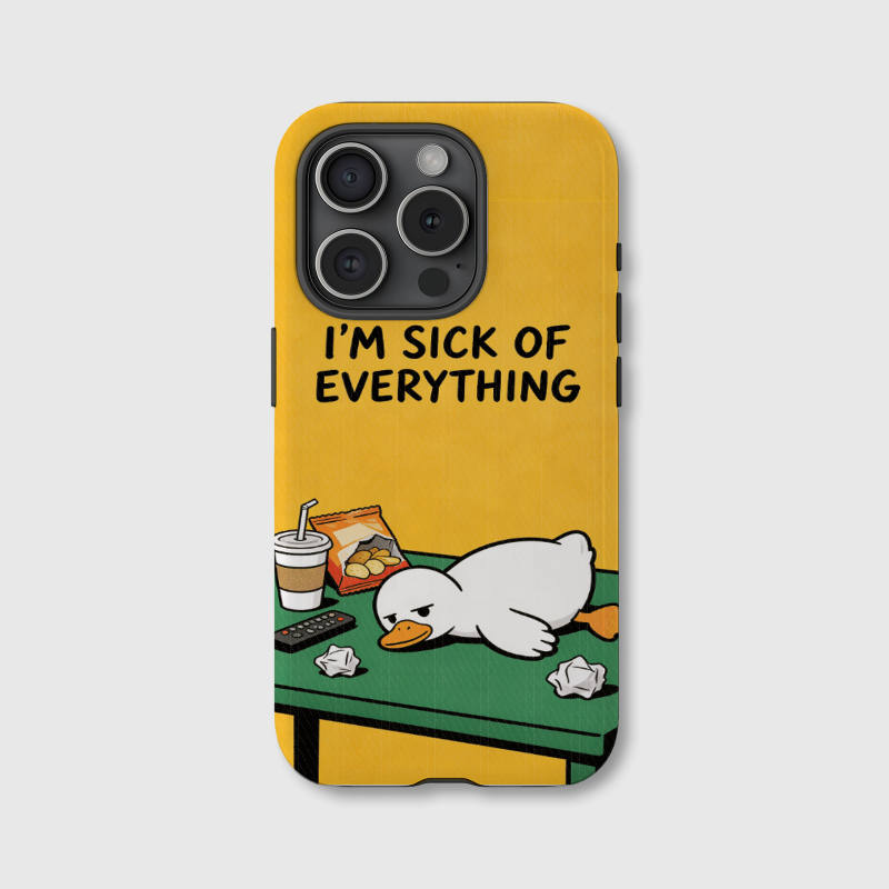 Funny Tired Duck Magnetic Phone Case for Friends Birthdays White Elephant Gifts