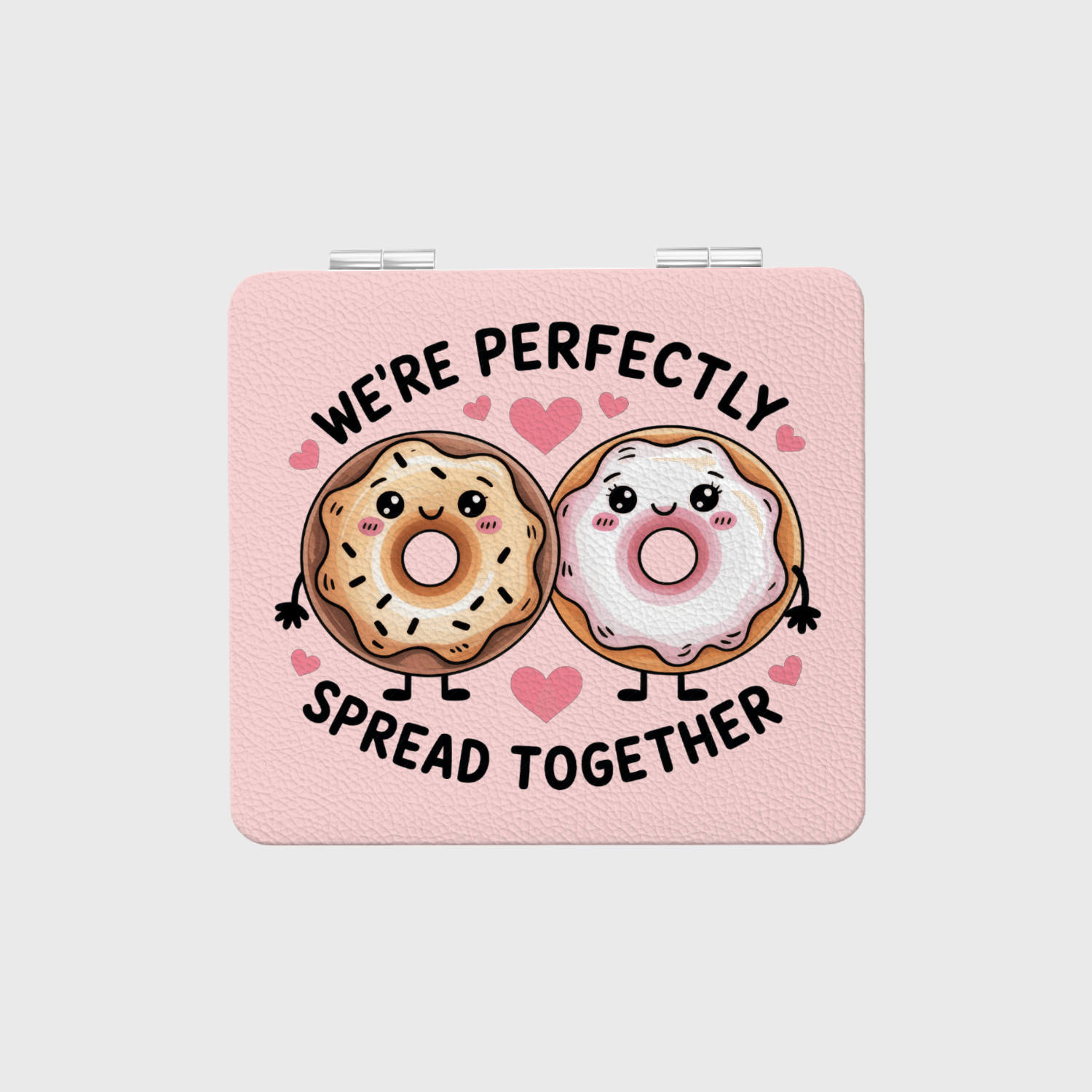 Cute Donut Pun Pocket Makeup Mirror for Her Valentine's Gift