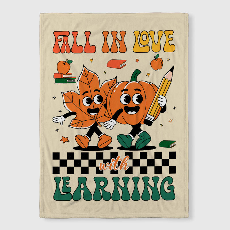 Fall Learning Fleece Blanket Teacher Back to School Gift