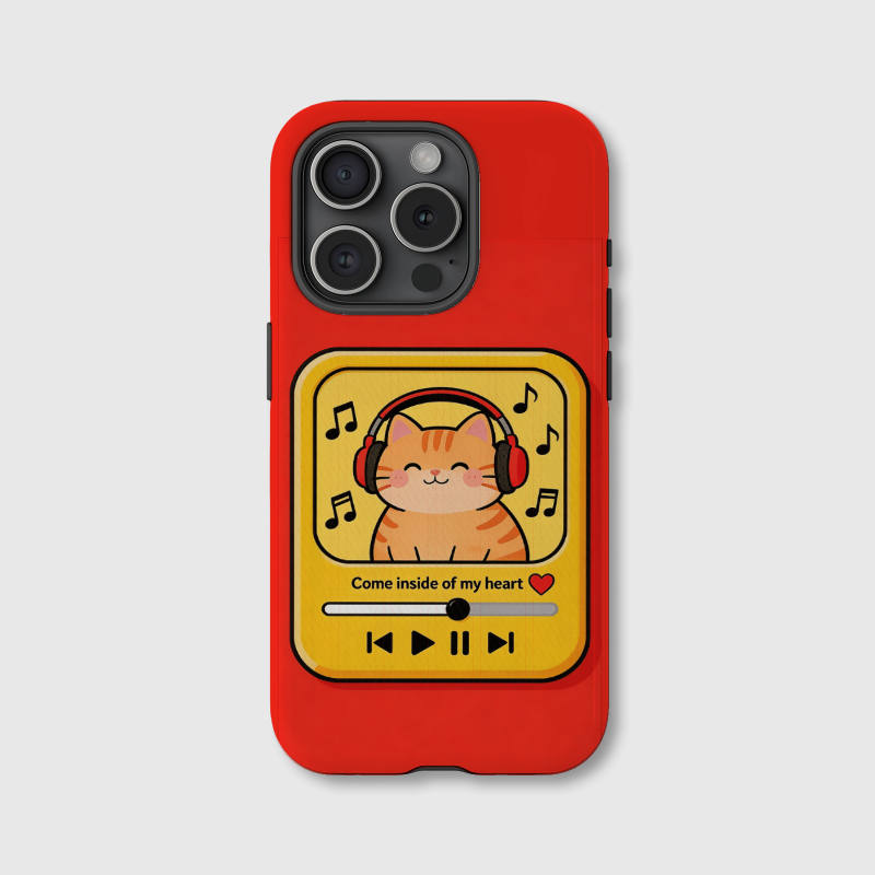 Cute Music Cat Phone Case for Cat Lovers Valentine Gift