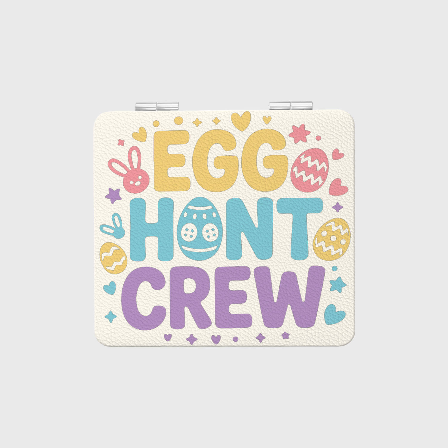 Egg Hunt Crew Square Pocket Makeup Mirror for Easter Gift