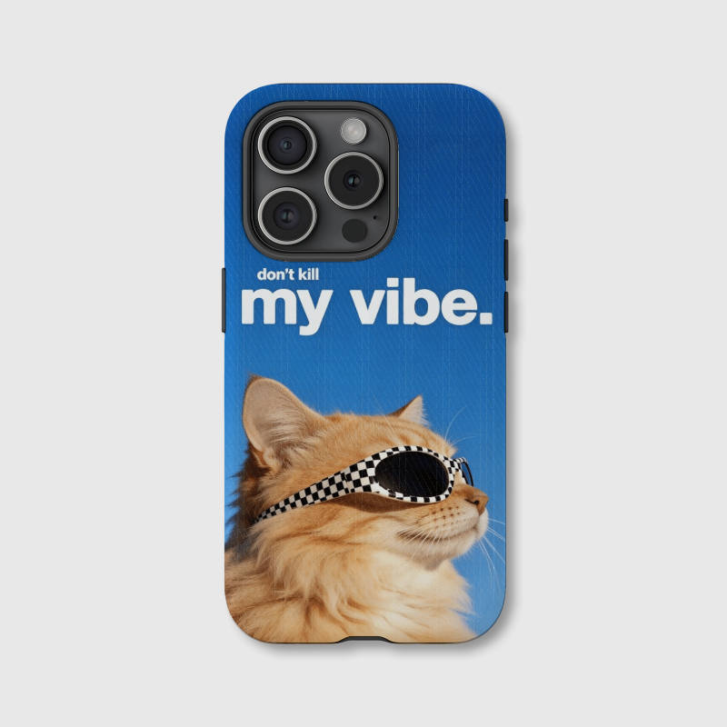 Cool 'Don't Kill My Vibe' Cat Magnetic Phone Case for Funny Birthday & Holiday Gifts