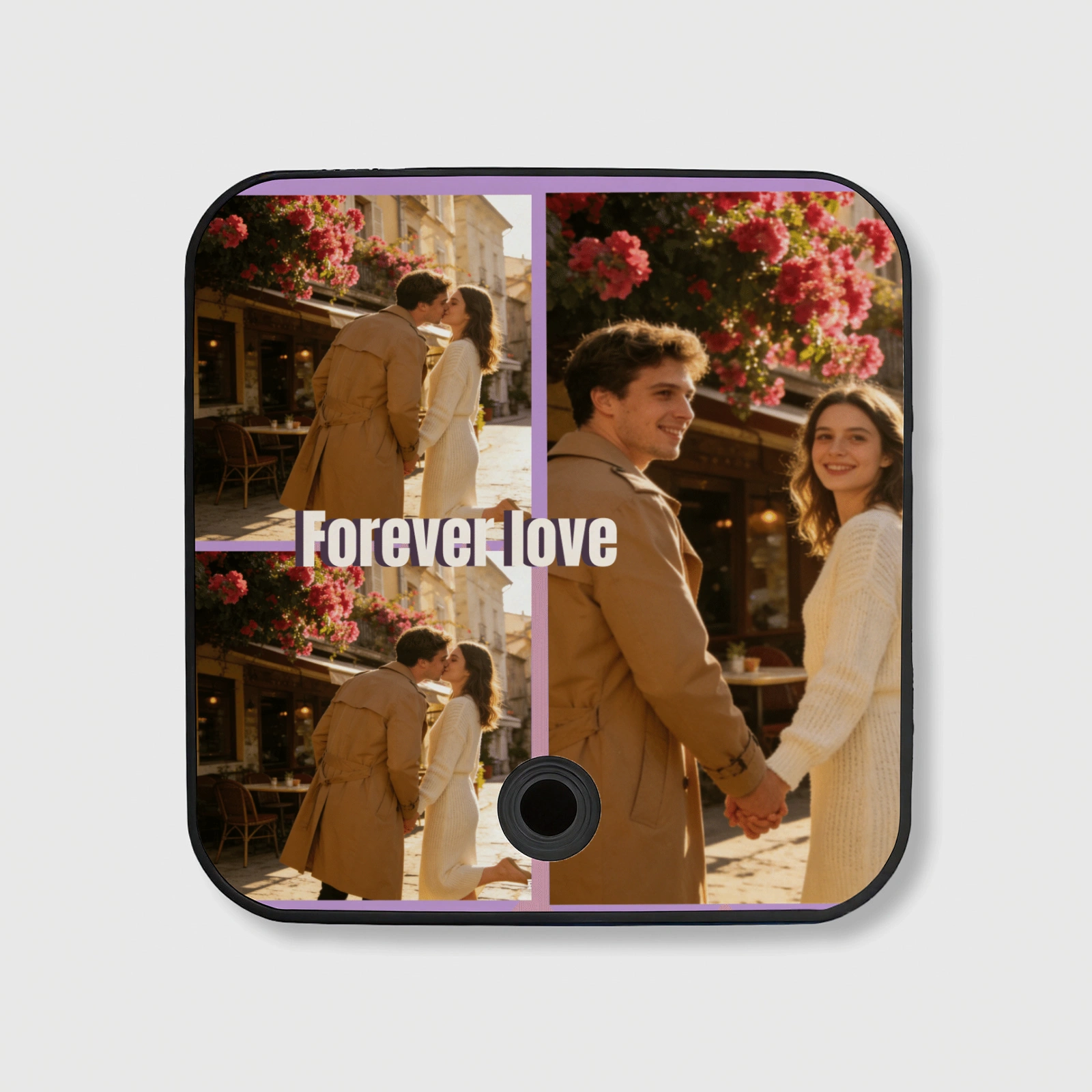 Custom Couple Photo Collage Fridge Magnet for Anniversary Gift